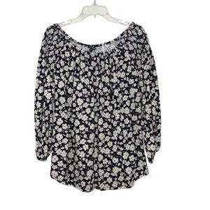 Lauren Ralph Lauren Floral On Off The Shoulder Cotton Modal Boho Cottagecore Top